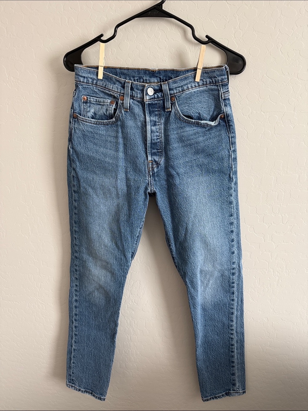 Levi 501 Skinny- Blue Jeans with Vintage Fade